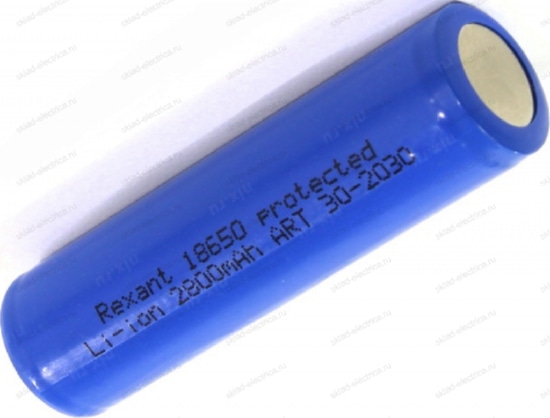 Аккумулятор 18650 2800mAh с защитой REXANT