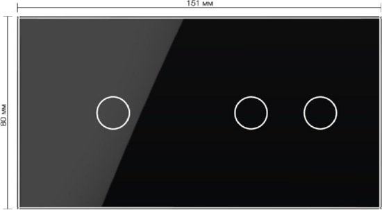 Панель для 2-х сенсорных выключателей (1+2) Черный Livolo