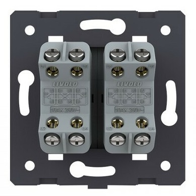 Выключатель 2кл перекрестный, механический, цвет серый (механизм)