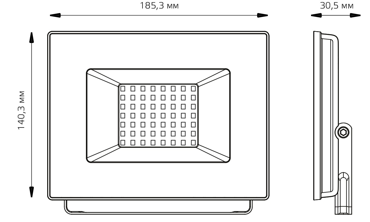 Прожектор LED Elementary G2 4000K 50W 4495Lm IP65 черный Gauss