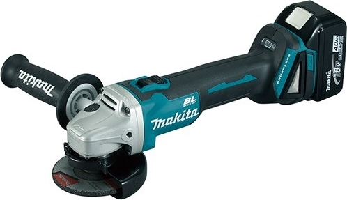 Аккумуляторная угловая шлифмашина DGA506RME  Makita, аккум 18В, 4Ah Li-Ion, диск 125, масса 2,6кг.