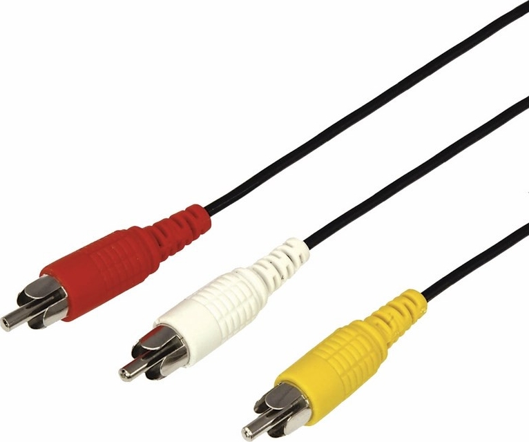 Шнур 3 RCA - 3 RCA, длина 5 метров, черный REXANT