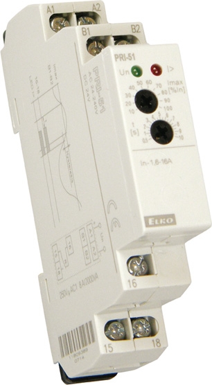 Реле контроля тока PRI-51/16 1CO,8А, 24-240ВAC, 24ВDC, диапазон 1,6-16А