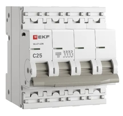 Автоматический выключатель ВА 47-63N C25/4 6кА Proxima EKF (без НДС)