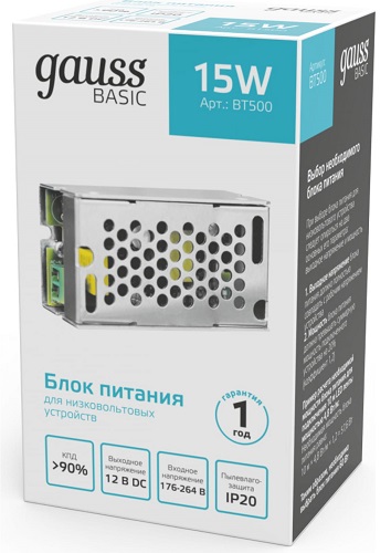 Блок питания Basic 12В 15Вт Gauss