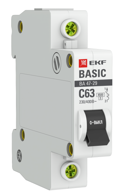 Автомат ВА 47-29 1P 63А (C) 4,5кА 230В Basic