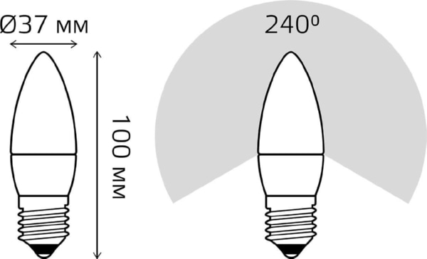 Лампа Gauss Elementary LED Свеча 8W 220V E27 4100K 540Lm