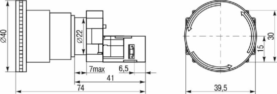 Кнопка MTB2-BTZ124 Гриб. тяни-толкай, 1нз, крас, Ф40мм, IP65 Meyertec