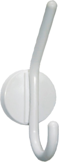 Крючок-вешалка однорожковый снежно-белый пластмасса