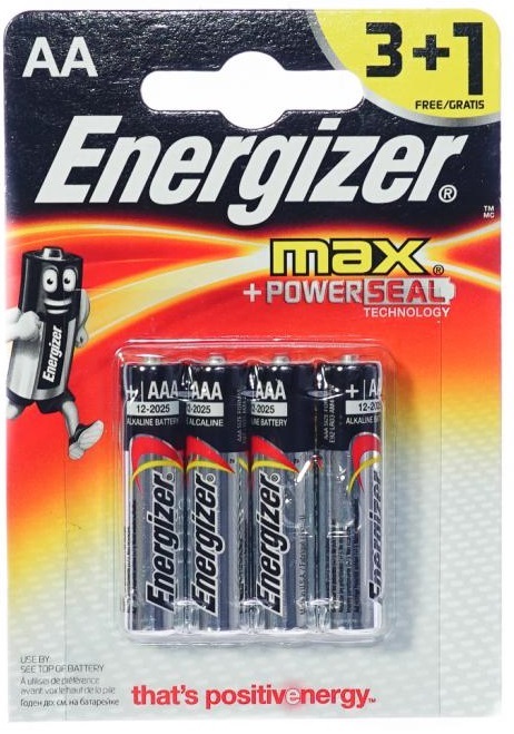 Элемент питания Energizer LR 6 MAX BL 3+1 FREE ( AA,1,5V)