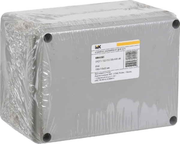 Коробка распред. о/п 150х110х85 IP44 СЕРАЯ гладкие стенки КМ41261 IEK (30)