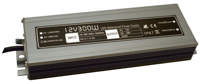 Блок питания для светодиодной ленты IP67 YMTP-12300A67-CV3 300Вт 12В
