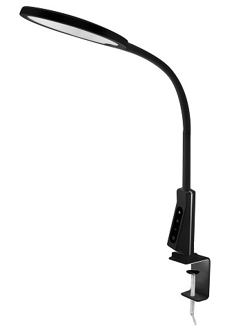 Cветильник настольный Camelion KD-837 C02 черн. LED(на струбц.,7Вт,230В,450лм,сенс.рег.ярк и цвет.те