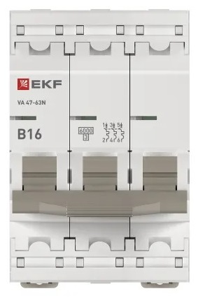 Автоматический выключатель ВА 47-63N B16/3 6кА Proxima EKF (без НДС)