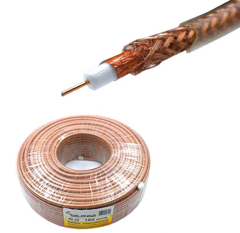 Кабель коаксиальный RG-6  2431 силиконовый SELENGA (100м)