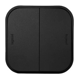 Выключатель ОУ 2-кл. Черный Quteo LEGRAND