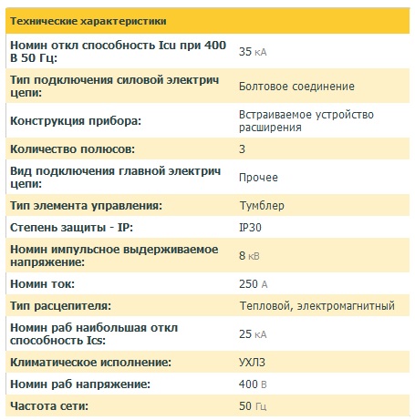 Автоматический выключатель ВА88-35Р 3Р 250А/3, 400В, IEK