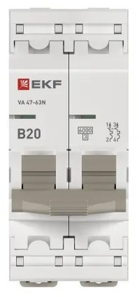 Автоматический выключатель ВА 47-63N B20/2 6кА Proxima EKF (без НДС)
