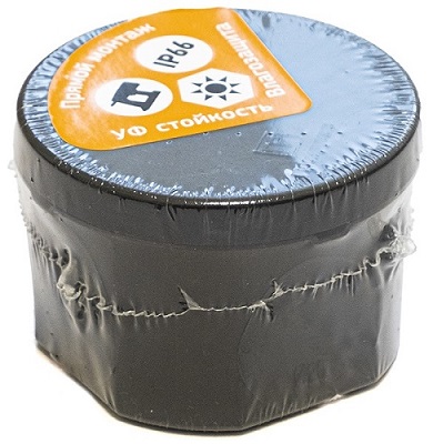 Коробка распред. о/п 70х50 IP66  ЧЕРНАЯ  пр. монт. двухкомпонентная HF УФ Промрукав (168)