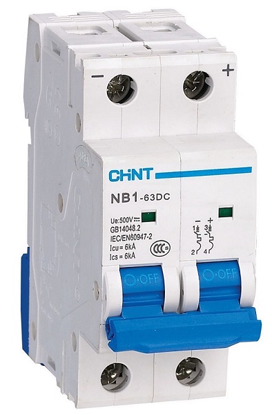Выключатель автоматический модульный 2п C 10А 6кА NB1-63 (R) CHINT
