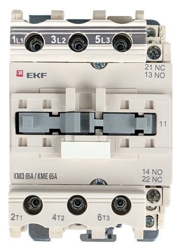 Контактор КМЭ 65А (кат.220В АС, 65А, 37кВт, 1но. 1нз) EKF