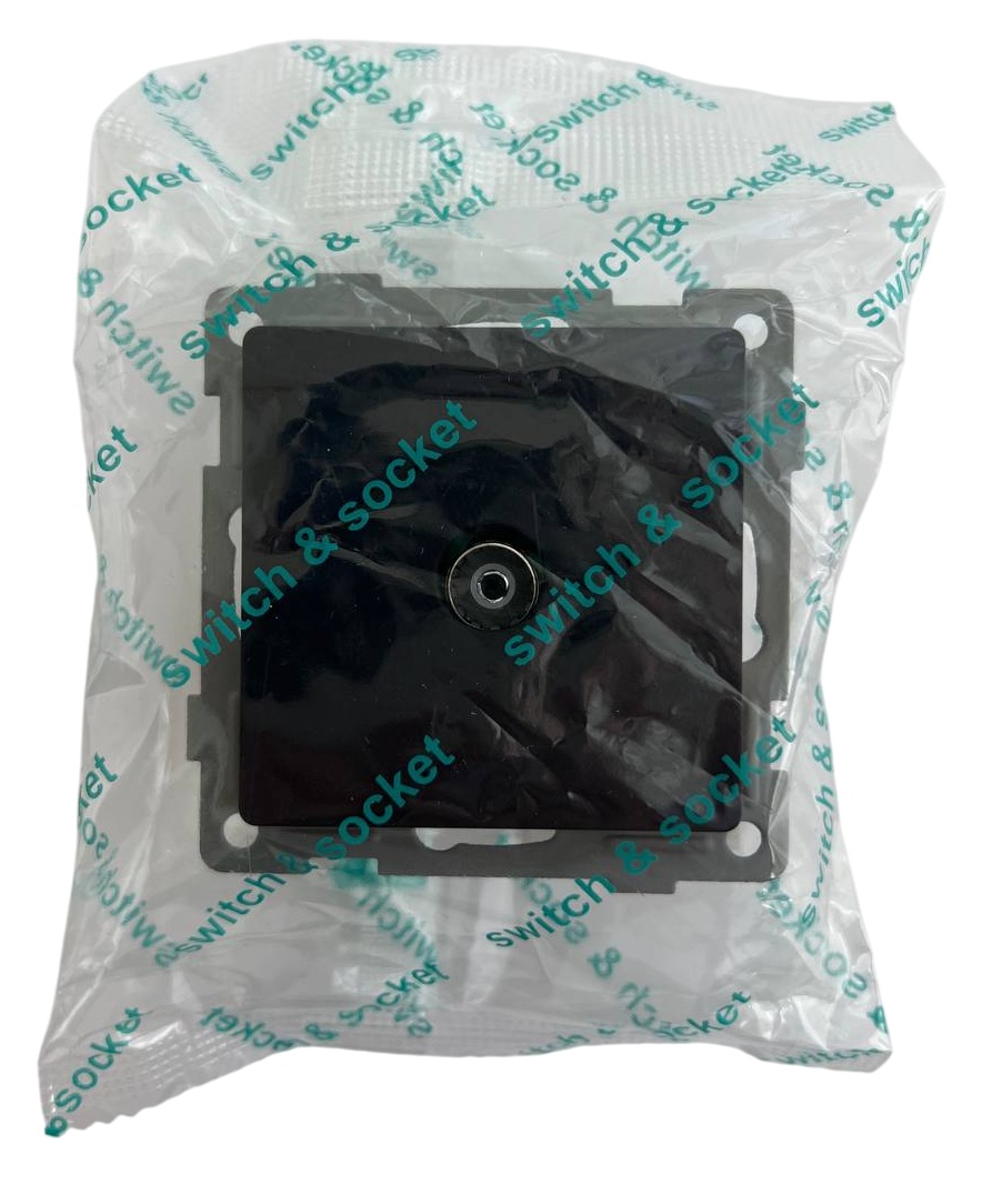 Розетка TV 1-я чёрная U2B-013 SoftTouch AWSPRODUCTS