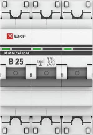 Автомат ВА 47-63 3P 25А (В) 4,5кА 400В PROxima