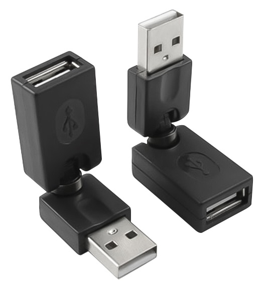 Переходник USB 2.0 AM/AF, поворот 360 градусов