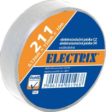 Изолента ELECTRIX 211  PCV (0,13mm*19mm*20m) серебряная
