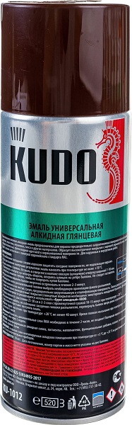 Эмаль коричневая 520мл KUDO