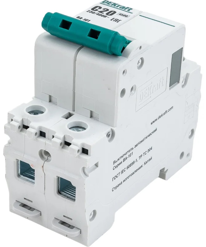 Автоматический выключатель ВА-101 C20/2 4.5кА Dekraft