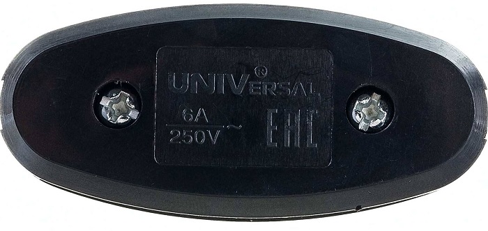 Переключатель бра черный 6А 250В (еврослот) (E2138) "UNIVersal"