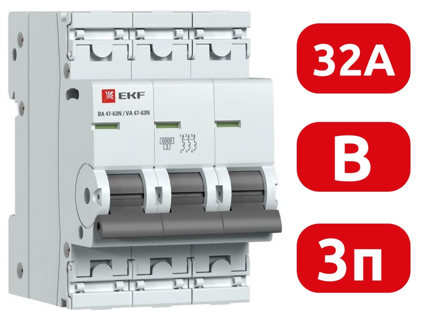 Автоматический выключатель ВА 47-63N B32/3 6кА Proxima EKF