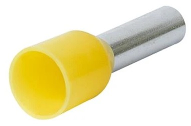 Наконечник-гильза Е60-18 6,0мм2 с изолированным фланцем желтый (уп./100 шт)