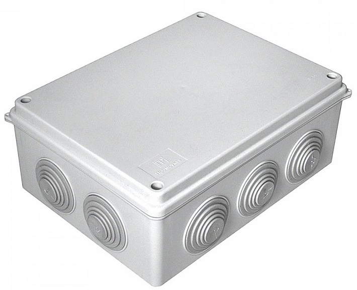 Коробка распред. о/п 200х150х75 IP55 СЕРАЯ атмосферостойкая HF УФ Промрукав (16)