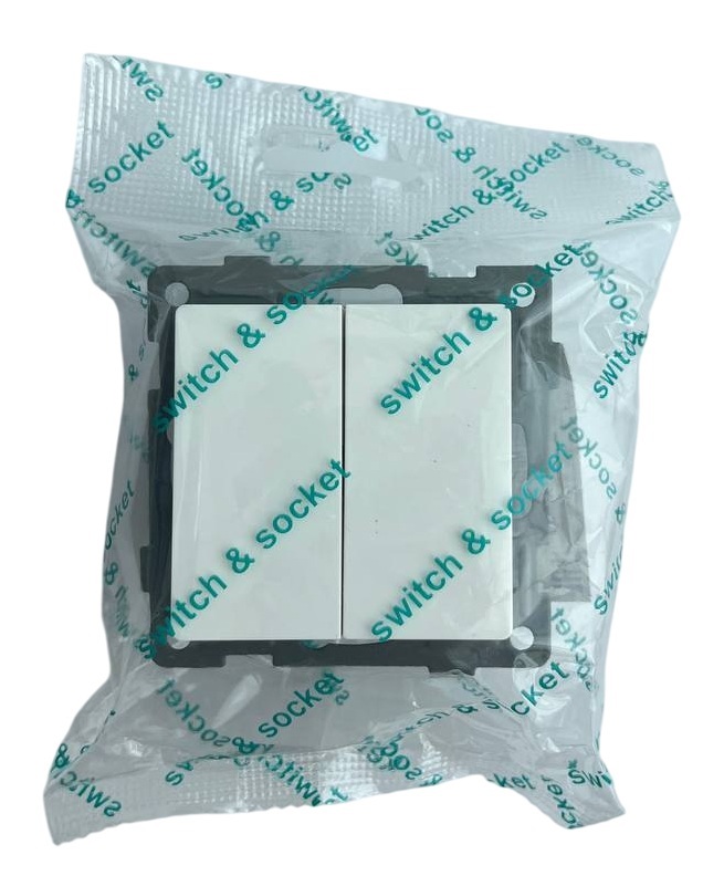 Выключатель 2-кл. белый U1A-002-1 SoftTouch "Uno" AWSproducts