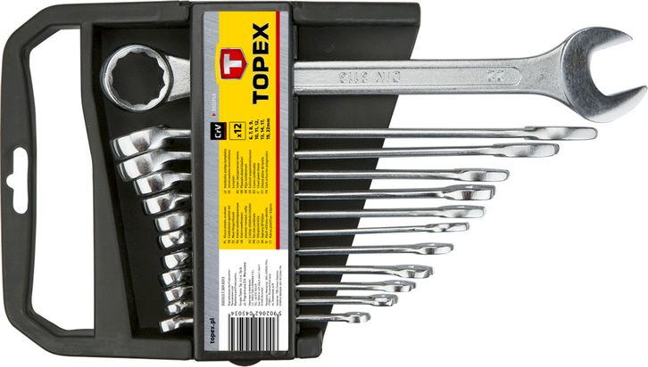 Ключи комбинированные,  6-22 мм, набор 12шт. TOPEX