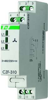Реле контроля фаз и напряжения CZF-310 (3ф, 10А, откл<175В) F&F