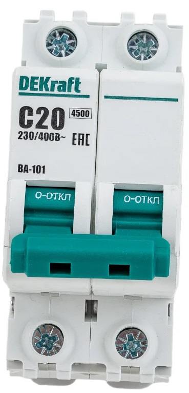 Автоматический выключатель ВА-101 C20/2 4.5кА Dekraft