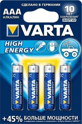Элемент питания Varta 4903 HIGH ENERGY LR03 BL4