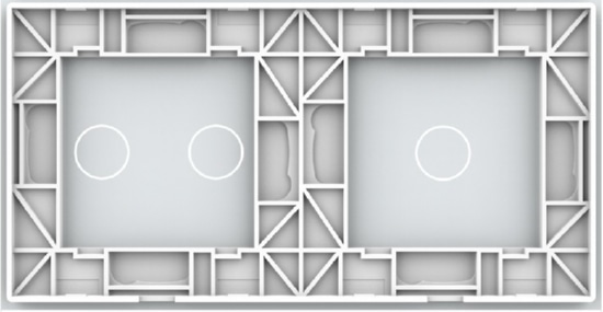 Панель для двух сенсорных выключателей Livolo, 3 клавиши (1+2), цвет белый, стекло