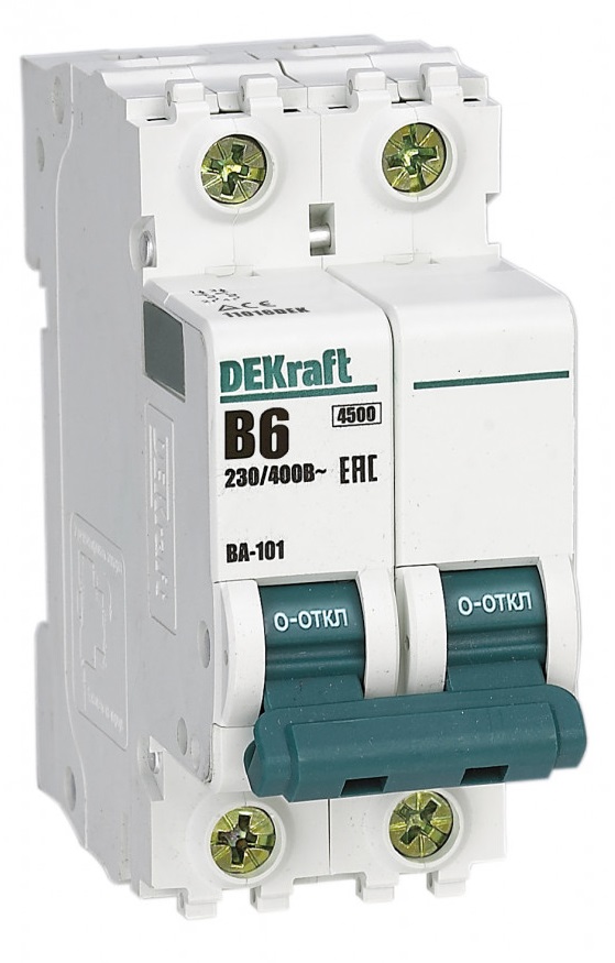 Автоматический выключатель ВА-101 B6/2 4.5кА Dekraft