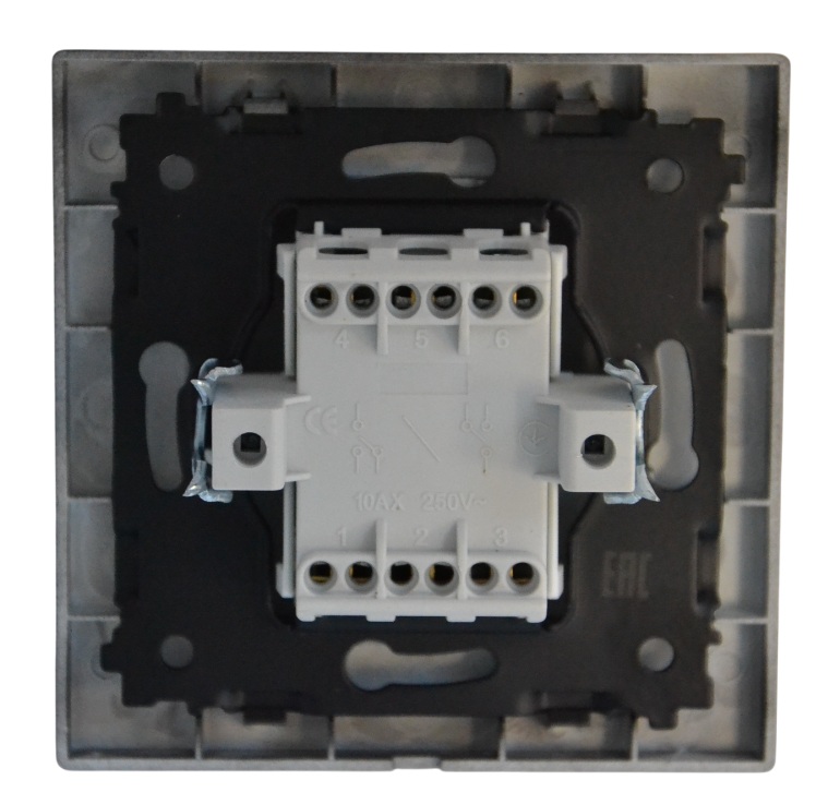 Выключатель проходной 2-кл. чёрный SD-P1007B "Standard" AWSproducts