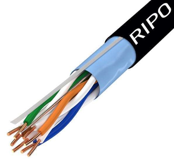Кабель RIPO Premium FTP 4 cat 5e 24AWG Cu Fluk test  (КСВПВэ-5e 4*2*0,51) outdoor
