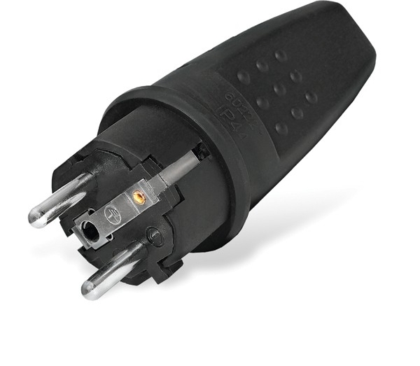 Вилка прямая однофазная ( каучук ) IP44 "UNIVERSAL" (602227)