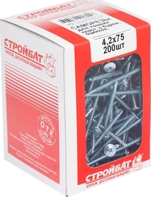 Саморез с прессшайбой со сверлом 4,2*75 (200 шт.) (Стройбат)