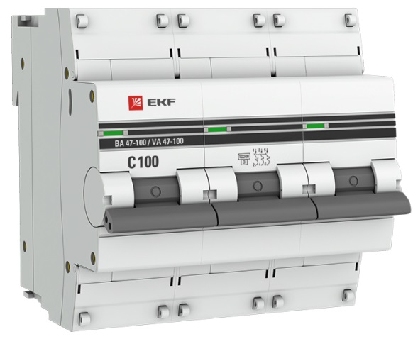 Автоматический выключатель ВА 47-100 C100/3 10кА Proxima EKF