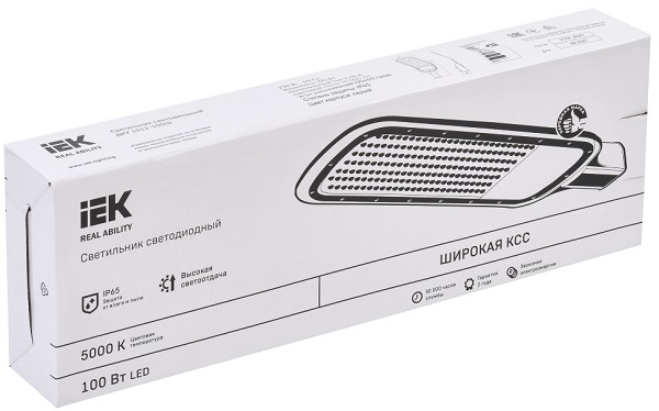 Светильник LED ДКУ 1012-100Ш 5000К IP65 серый IEK