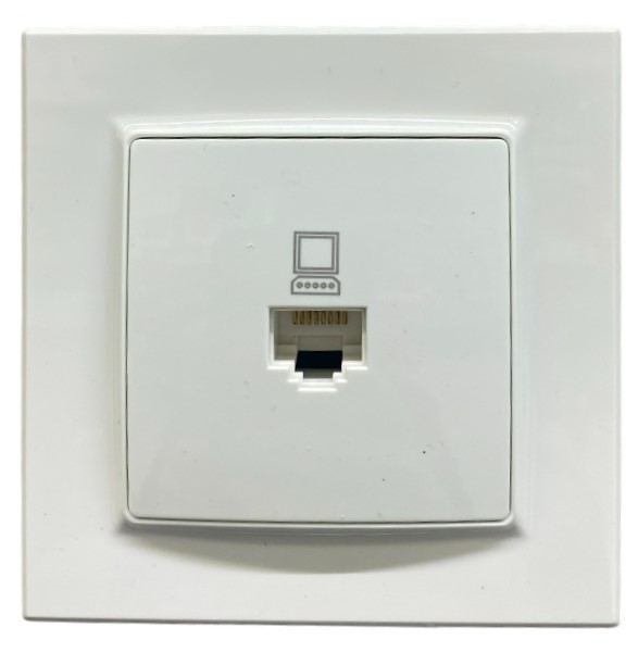 Розетка RJ45 (cat 5e) 1-я белая SD-P1015W AWSPRODUCTS