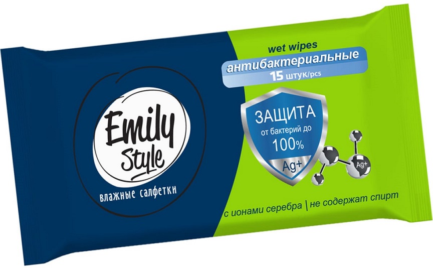 Салфетки влажные Атибактериальные Master FRESH Emily Style (15шт)